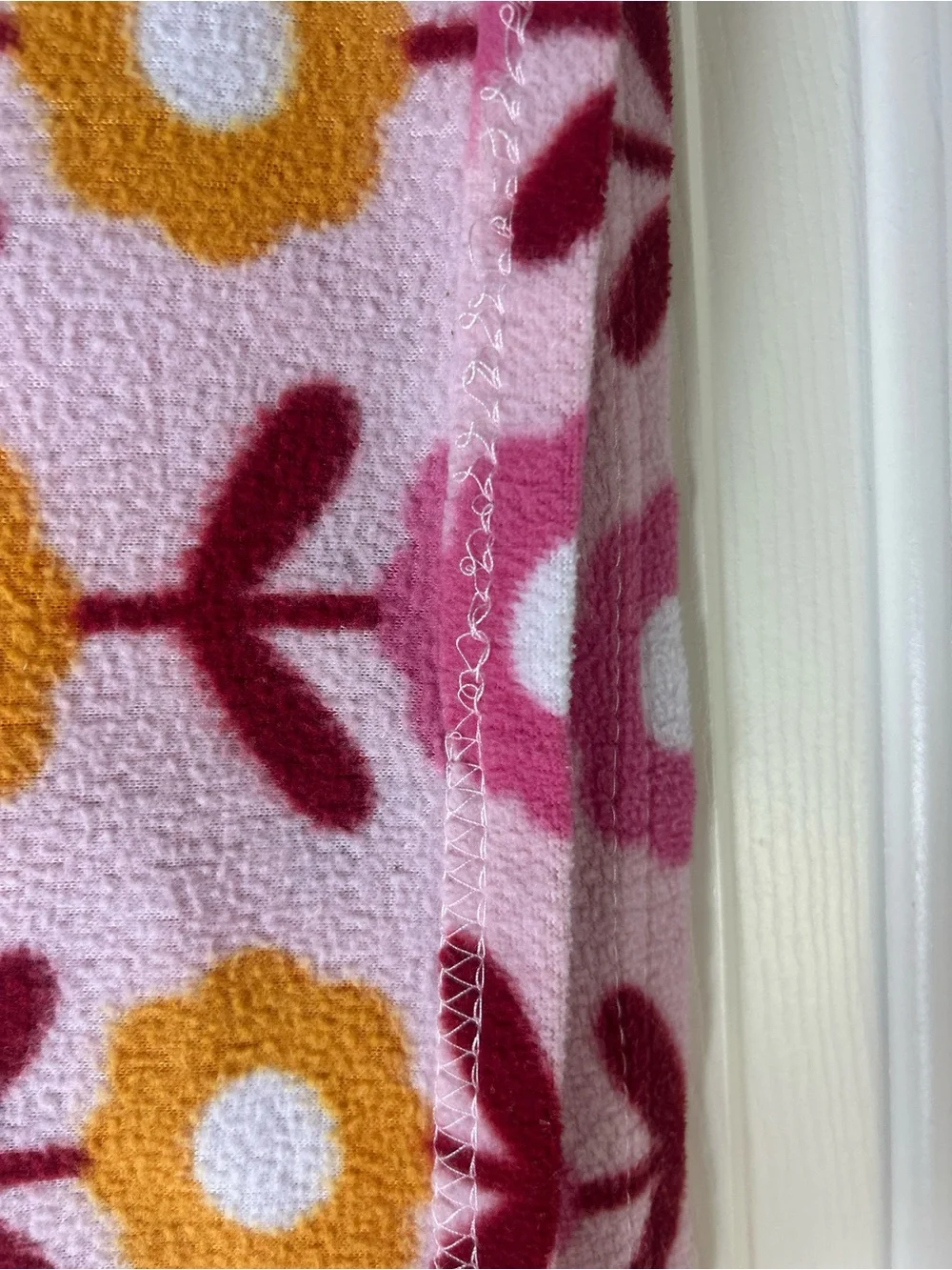 Safety 1st Pink Floral Baby Blanket Security Lovey Orange Flowers White First